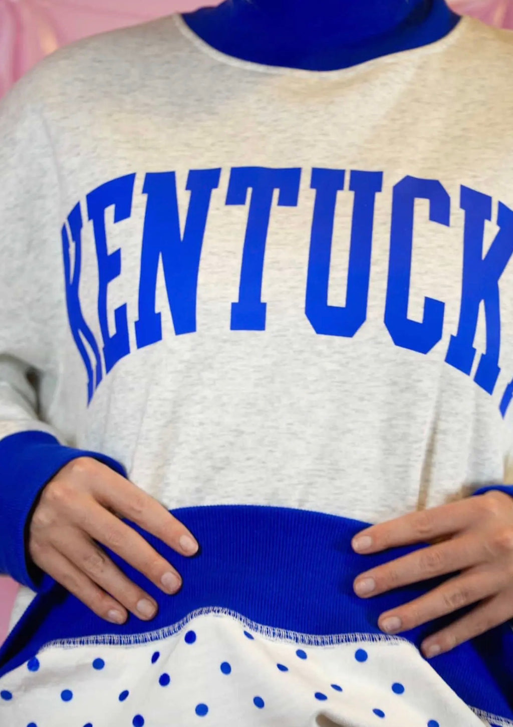 PREORDER: Kentucky Polka Dot Reversible Mockneck
