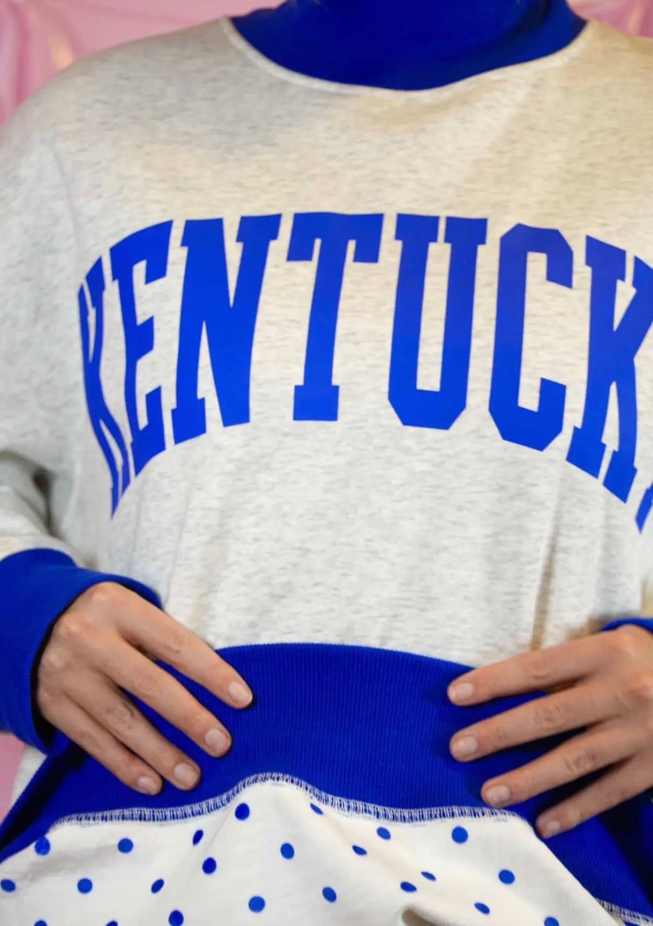 PREORDER: Kentucky Polka Dot Reversible Mockneck